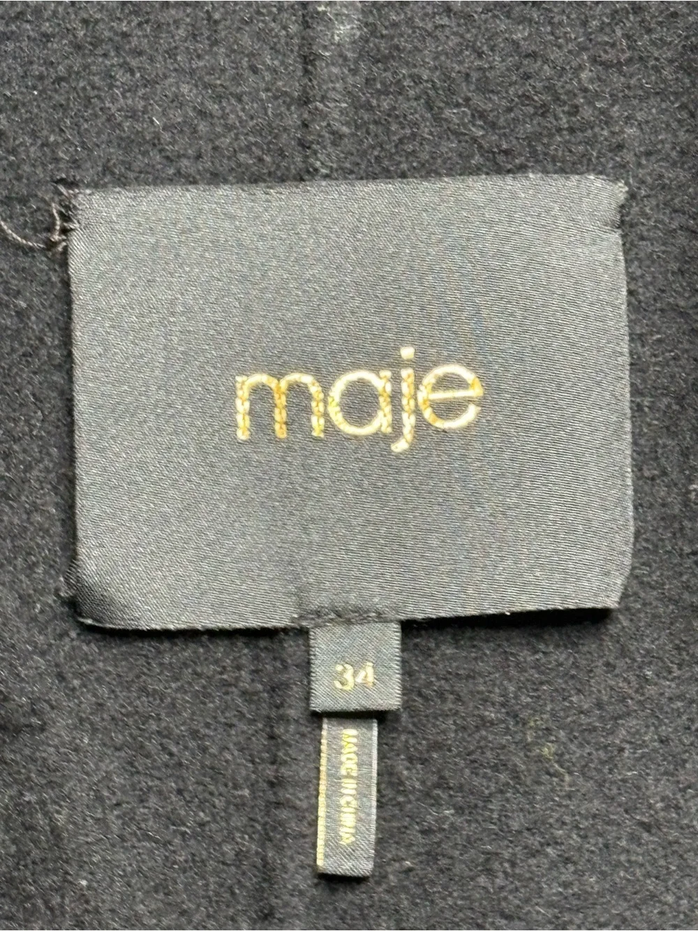 Maje Wool Blend Peacoat - Picture 3 of 5